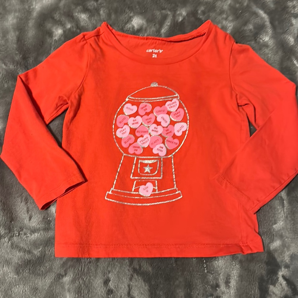 Carters Valentine’s Day conversation heart shirt size 2t